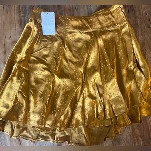 Free People Gold Skirt with Star Design